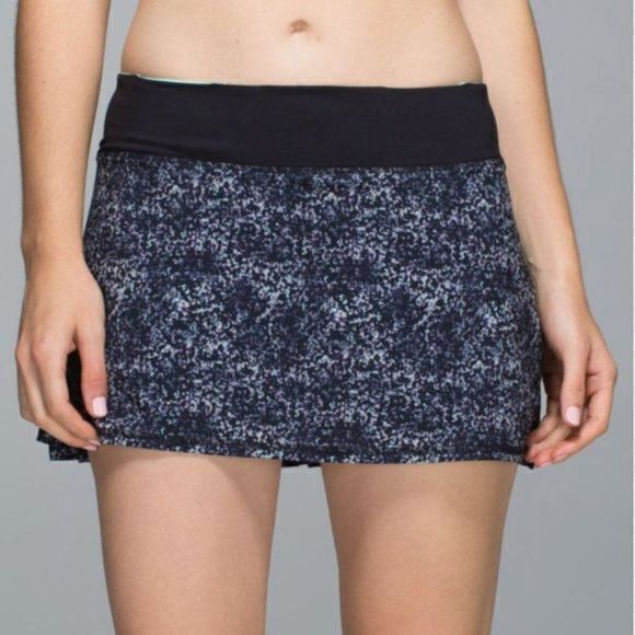 Lululemon Run Pace Setter Skirt *4-way Stretch Rocky Road Sand Dune Black Size 6 - Picture 1 of 8
